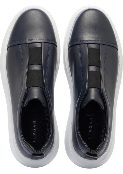Lacivert Deri Erkek Sneaker - E25I1AY57225-A31