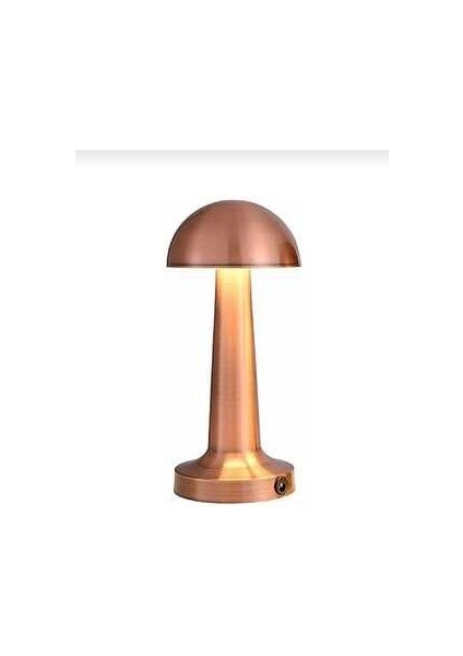 Bakır (Rose Gold) Renkli Dokunmatik Şarjlı Mantar Masa Lambası