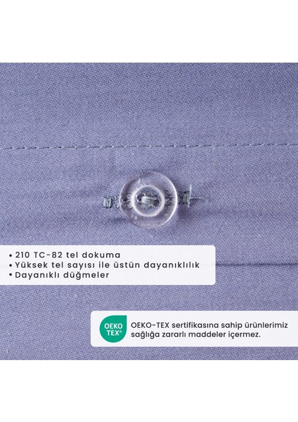 Pamuk Saten Supreme Çift Kişilik Nevresim Seti Mavi (200 x 220 cm )