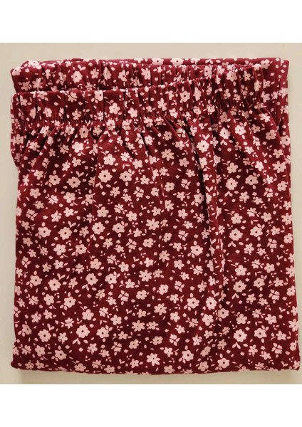 Pamuklu Uzun Kollu Anne Pijama Takımı 6508 Bordo
