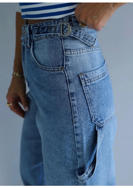 Mavi Bel Toka Detay Jean Pantolon fiyatları