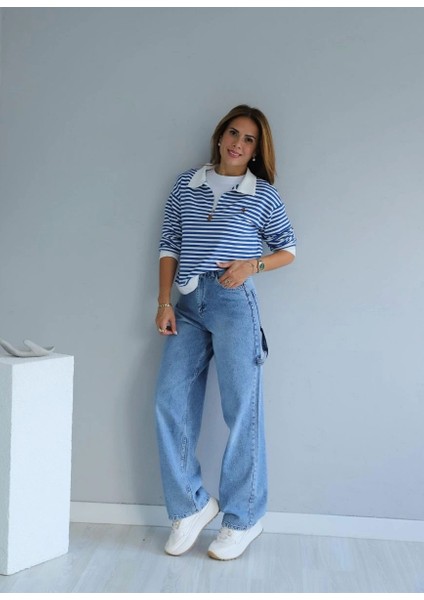 Mavi Bel Toka Detay Jean Pantolon fırsatları