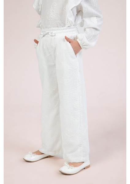 Dmb Kız Çocuk Işlemeli Pantolon 4-9 Yaş Ekru fiyatları