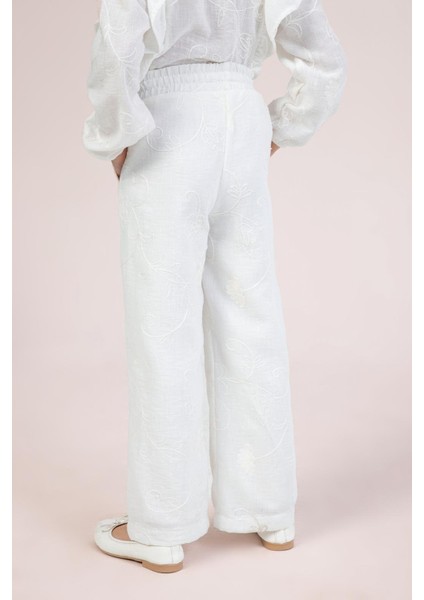 Dmb Kız Çocuk Işlemeli Pantolon 4-9 Yaş Ekru modelleri