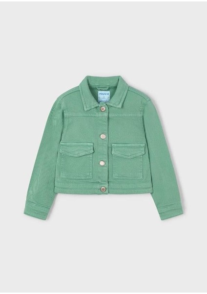 Kız Çocuk Twill Ceket 4-8 Yaş Yeşil