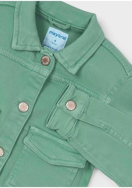 Kız Çocuk Twill Ceket 4-8 Yaş Yeşil