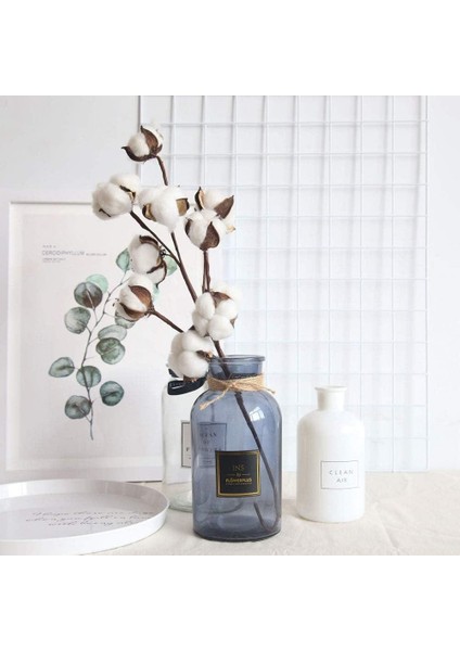 3lü Set Doğal Pamuk Çiçeği 9lu Kuru Çiçek 60 cm Yapay Çiçek fiyatları