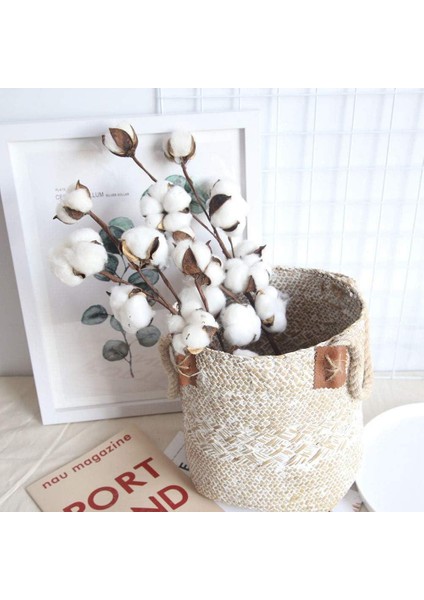 3lü Set Doğal Pamuk Çiçeği 9lu Kuru Çiçek 60 cm Yapay Çiçek modelleri