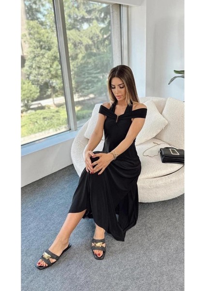 Toka Detay Maxi Tasarım Elbise