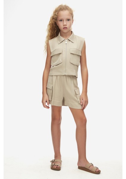 Nk Kız Çocuk Mallorca Şort 8-14 Yaş Vizon