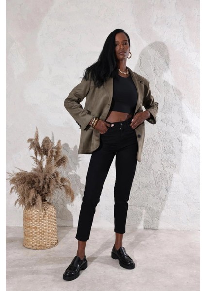 Hot Fashion Kadın Mono Yaka Nubuk Ceket