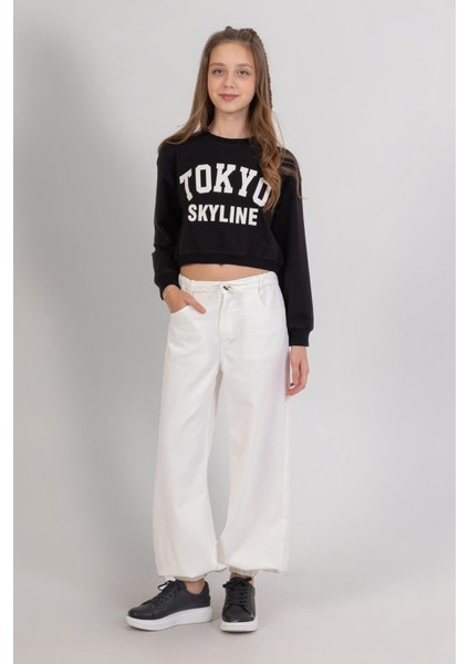 Kız Çocuk Tokyo Sweatshirt 9-14 Yaş Siyah modelleri