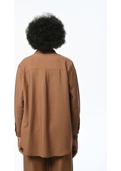 Orfeo Negro Kadın Kolları ve Nakışlı Boncuk Detaylı Oversize Gömlek