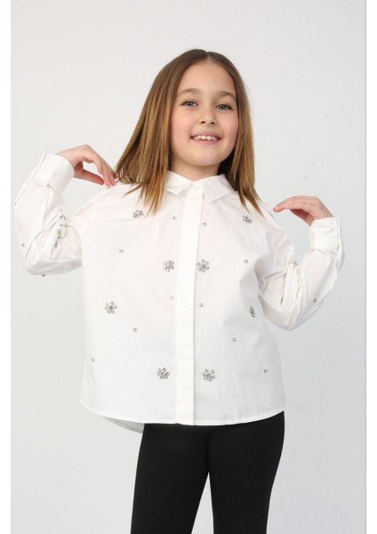 Taşlı Poplin Gömlek