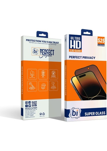 Bi 2,5d Prıvacy Super Glass Samsung S25 Ekran Koru