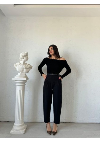 Miss Neşem Kadın Pileli Havuç Yandan Cepli Ince Kumaş Pantolon modelleri