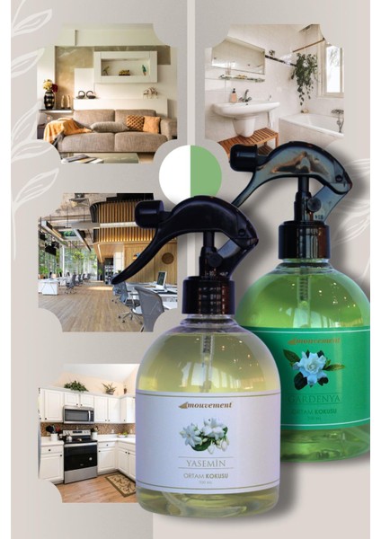 2'li 500 ml Oda Spreyi ile Ferah Bir Atmosfer (Yasemin Gardenya)