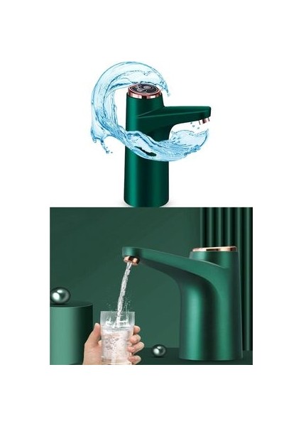 Akıllı Metalik Yeşil (600ML) Damacana Su Pompası Otomatik Şarjlı Damacana Su Pompası fiyatları