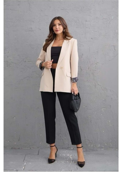 Robin Kadın Leopar Astarlı Klasik Blazer Ceket fiyatları