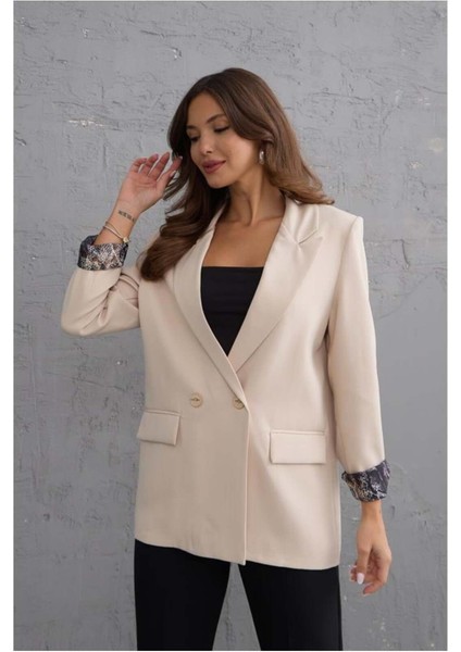 Robin Kadın Leopar Astarlı Klasik Blazer Ceket fırsatları