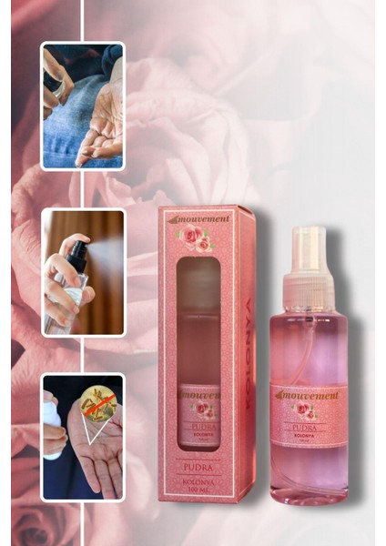 4'lü Sprey Kolonya Set 100 ml Mango - Pudra - Gardenya - Lavanta