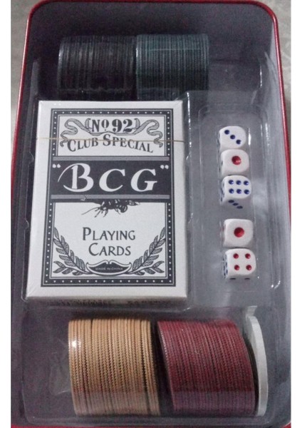 100 Chipli Poker Oyun Seti Metal Saklama Kutulu (Zarlı) fiyatları