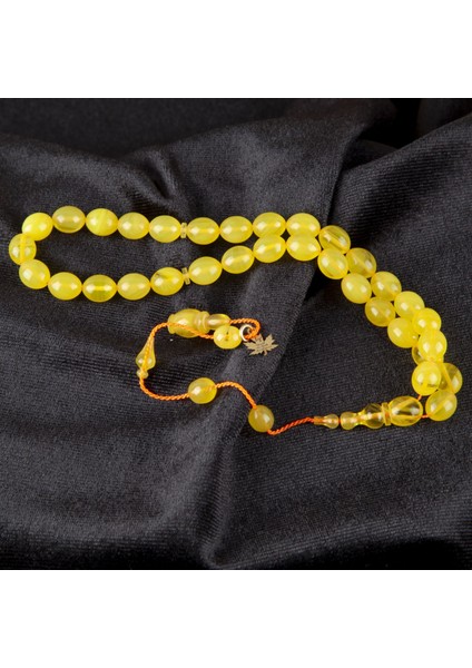 Sıkma Kehribar Beyzi Kesim Bilek Boy 6.5X8MM Tesbih - Sarı fiyatları