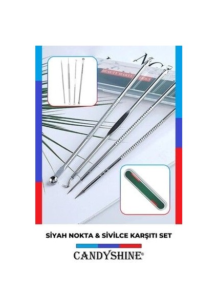 Paslanmaz Çelik Komedon Iğne Aracı Çıkartıcı Set Yüz Bakımı Siyah Nokta Leke Çıkarıcı fiyatları