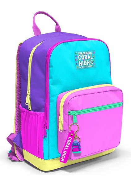 Çok Renkli Dört Bölmeli Okul Sırt Çantası 23676