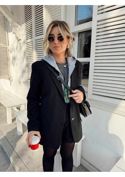 Robin Kadın Pamuk Sweat Kapüşonlu Flanel Ceket