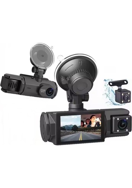 S-2 1080P Araç Içi Kamera 3 Kameralı ( Ön Görüş-Geri Görüş - Iç Veya Yan Görüş ) Gece Görüş
