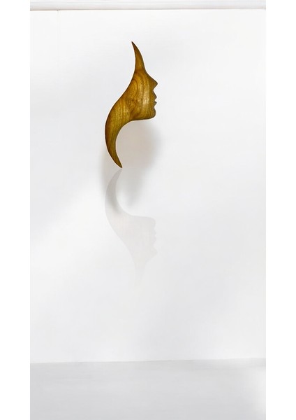 El Yapımı Ahşap Oyma Kadın Yüzü Figürü Duvar Dekoru 10,5 x 29 cm fiyatları