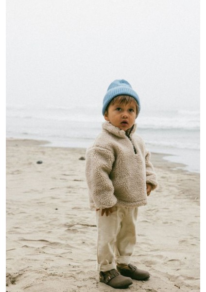 Fluffy Fermuarlı Bebek Çocuk Peluş Sweatshirt