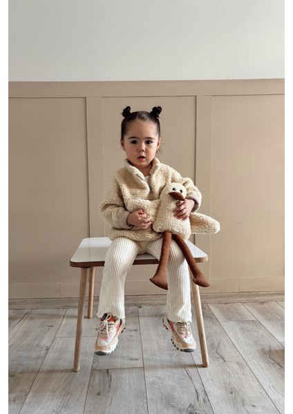 Fluffy Fermuarlı Bebek Çocuk Peluş Sweatshirt fiyatları
