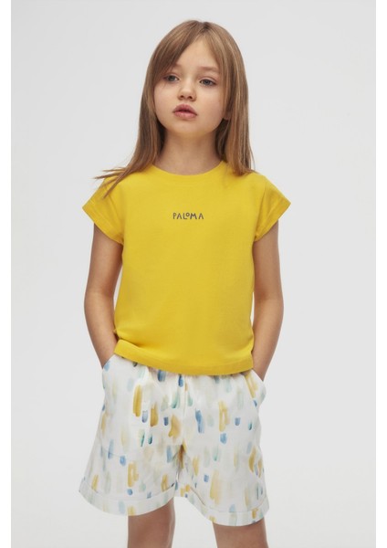 Kız Çocuk Sharp Şort 4-8 Yaş Ekru