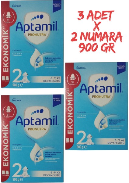 Pronutra 2 Devam Sütü 900 gr 6-9 Ay 3 Adet