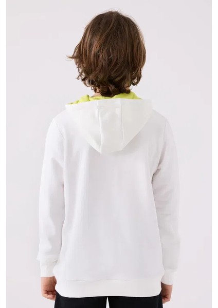 Erkek Çocuk Kapüşonlu Sweatshirt 5-16 Yaş Beyaz fırsatları