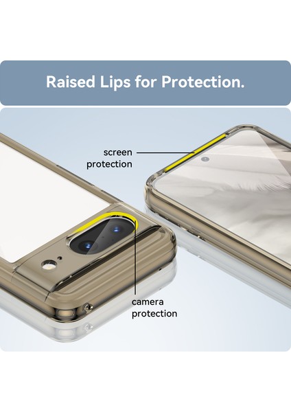 Google Pixel 8 Kılıf, Şeffaf Tasarımlı Darbeye Dayanıklı Telefon Kılıfı, Tampon Hibrit Şeffaf Kapak Google Pixel 8 (Yurt Dışından) modelleri