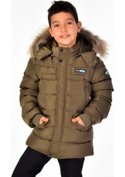 Natürel Kürklü Erkek Çocuk Şişme Mont 51246