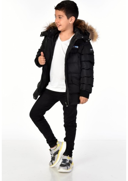 Natürel Kürklü Erkek Çocuk Şişme Mont 51246 fiyatları