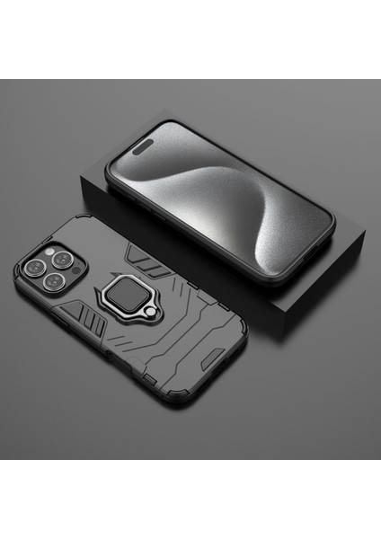 Iphone 16 Pro Ayaklı ve Manyetik Araç Tutucu Tutucu Kılıflı Kılıf (Yurt Dışından)