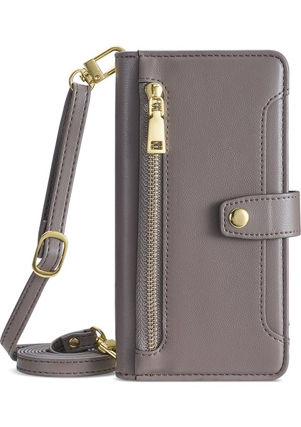 Xiaomi 14T 5g Çapraz Askılı Cüzdan Kılıf, Flip Folio Pu Deri Telefon Kılıfı Darbeye Dayanıklı Kapak (Yurt Dışından)