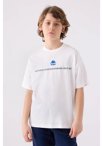 Kappa Erkek Çocuk T-Shirt 6-16 Yaş Beyaz