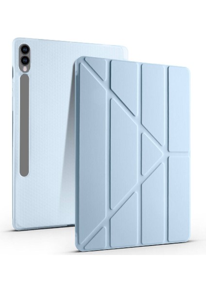 Samsung Galaxy Tab S9 Fe Plus 2023 Yatay ve Dikey Standlı Antişok Köşe Korumalı Kalemlikli Origami Slikon Kılıf Sm- X610