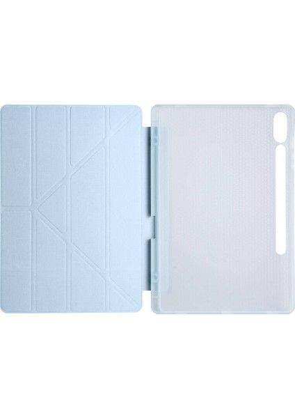 Samsung Galaxy Tab S9 Fe Plus 2023 Yatay ve Dikey Standlı Antişok Köşe Korumalı Kalemlikli Origami Slikon Kılıf Sm- X610 modelleri