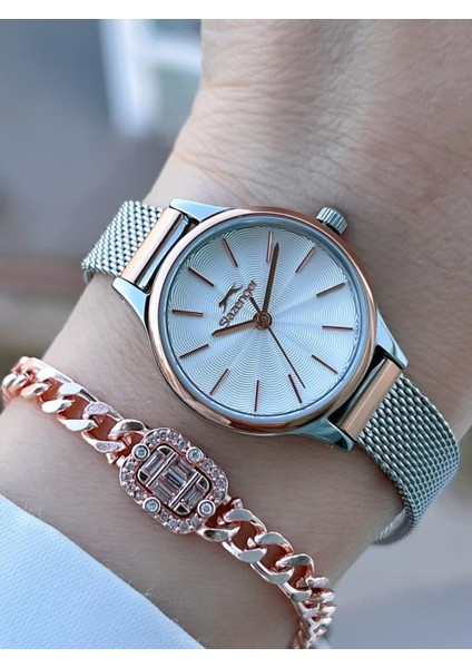 Çelik Kordon 2 Yıl Garantili 5 Atm Bileklik Hediyeli Kadın Kol Saati BSL.09.2458.3.06