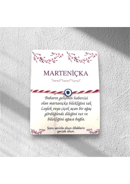 Marteniçka 10 Ad Kartlı ve Jelatinli Boncuklu Hediye Şans Bilekliği