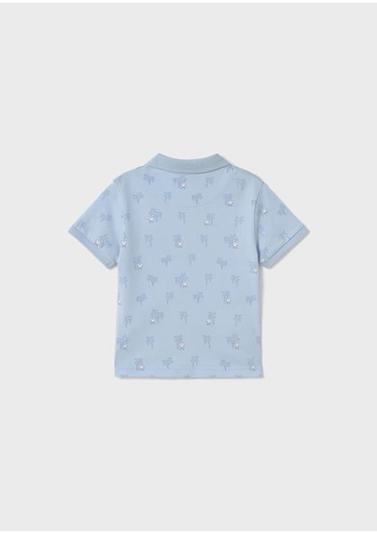 Erkek Bebek Baskılı Polo Yaka Tshirt 1-3 Yaş Mavi fiyatları