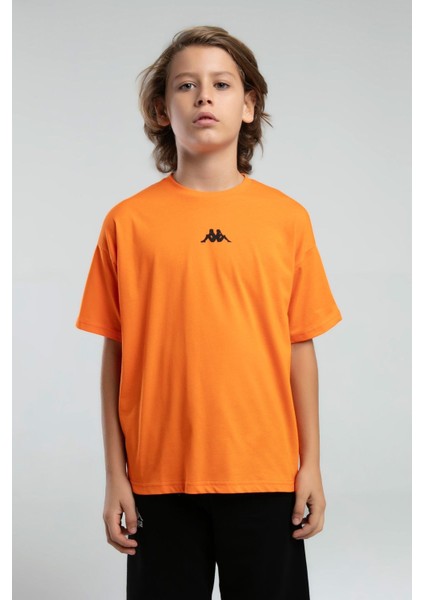 Erkek Çocuk Sırtı Baskılı Tshirt 5-16 Yaş Turuncu