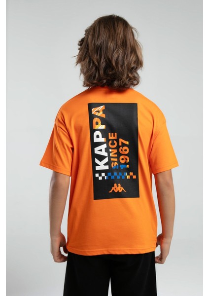 Erkek Çocuk Sırtı Baskılı Tshirt 5-16 Yaş Turuncu fırsatları